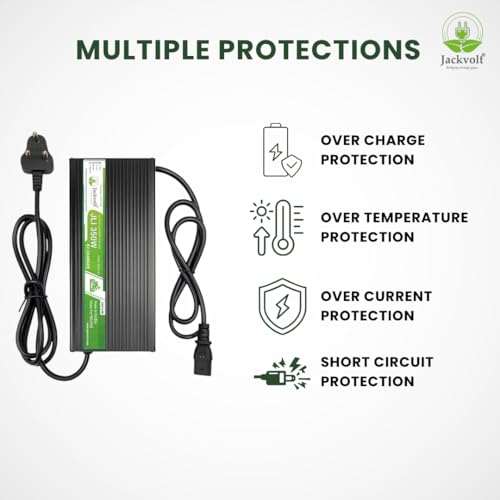 Image of JACKVOLT 54.6V 6A Lithium Battery Charger for 48V Electric Bike, E-Bike & Electric Scooter | Fast Charging Lithium Ion Charger with Auto Cut-Off & LED Indicator | Smart EV Battery Charger