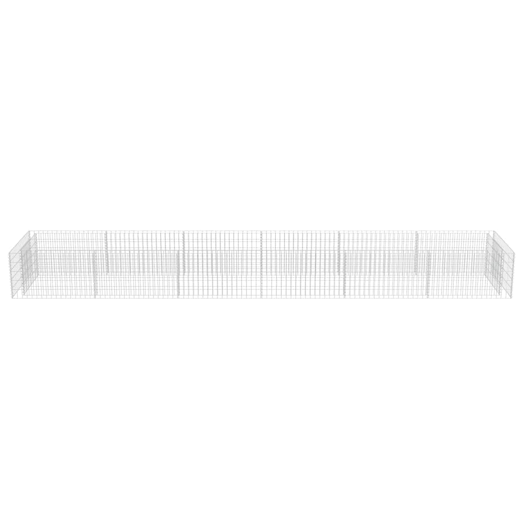 Gavión de acero galvanizado, 540 x 90 x 50 cm | Cesta de malla de alambre resistente de acero galvanizado para un elegante borde y borde de jardín o patio.
