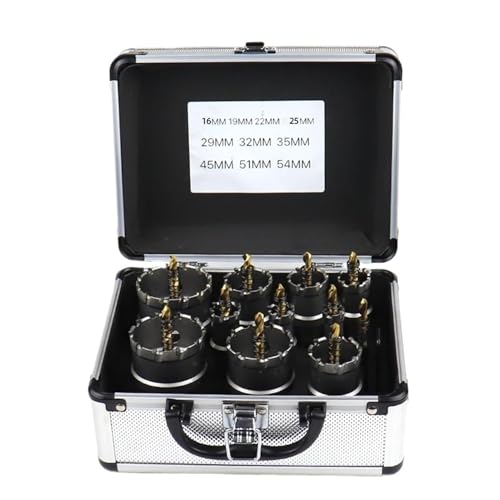 Juego de brocas para núcleo (13 piezas), con dientes de carburo de tungsteno, para perforación en acero inoxidable y metales duros miniatura 1