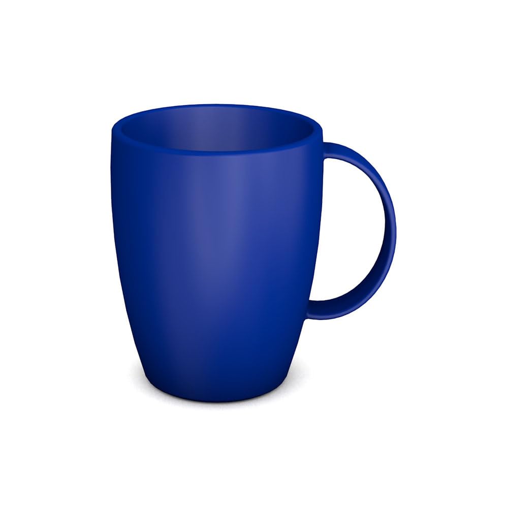 Ornamin Mug 260 ml Blue | Stable Plastic Mug with Handle | Sturdy Everyday Tableware for Children, Camping, Communal Catering, Canteen Kitchens, institutions | Coffee Mug, Reusable Cup, Tea Cup