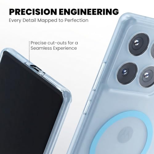 Image of DIZORO Matte Case for Motorola Edge 70 Pro Compatible with MagSafe, Camera Lens Full Protection, Shockproof Translucent Frosted TPU Soft Phone Cover, Anti-Fingerprint (Sierra)