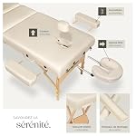 tectake® Table de Massage Pliante Professionnelle 3 Zones Épaisseur de 13 cm Massage et Relaxation Bois Table Esthetique Professionnel Lit de Massage Portable, Accessoires Inclus - Beige