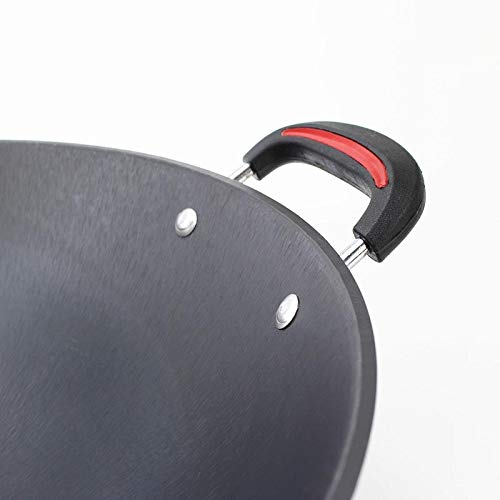 Wok redondo grande de acero aleado con mango desmontable miniatura 4