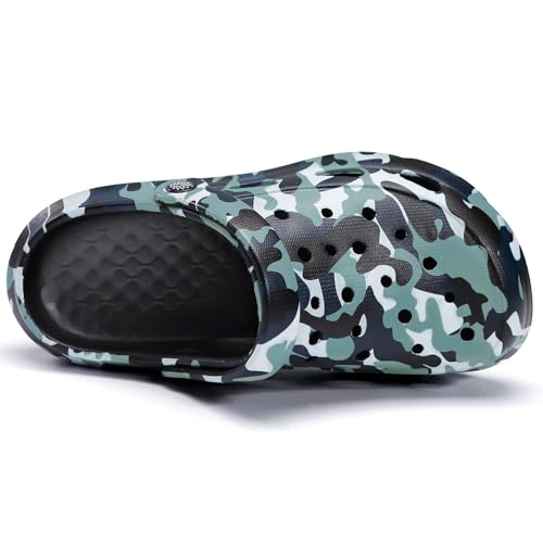 Image of Kids Boys Girls Classic Camo Garden Clogs & Mules | Lightweight Summer Shoes - Quick-Dry Non-Slip Beach Clogs