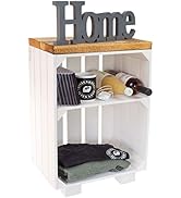 Kistenkolli Altes Land Nachttisch Abstelltisch weiß/Natur/geflammt Maße ca 30x40x55cm Regalkiste ...