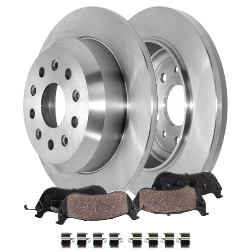 Detroit Axle - Rear Brake Kit for Jeep 2018-2023 Wrangler, 13.46" inch Disc Brake Rotors Ceramic Brakes Pads 2019 2020 2021 2022 Replacement