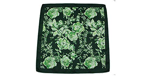 D&L Menswear Green White Floral Silk Pocket Square