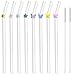 Reusable Glass Straws with Charms, 8pcs Cute Clear Shatter Resistant Bent Straws with Flower and Butterfly with 2pcs Cleaning Brushes for Stanley Cup Drink Smoothies, Milkshakes, Juice, Tea