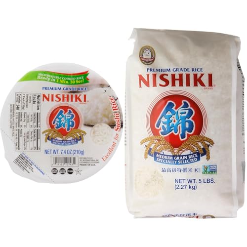 Nishiki Rice Bundle: Steamed White Rice 7.4-Ounce (Pack of 6)