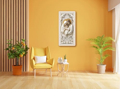 Image of Casa Rica Jesus Holy Family photo frame painting wall hanging home decoration for wall (12 inchx24 inch) (TS 061) laser cut