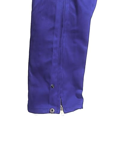 Premium High Visibility Hi Vis Coveralls with Leg Zipper (Large, Navy Blue)