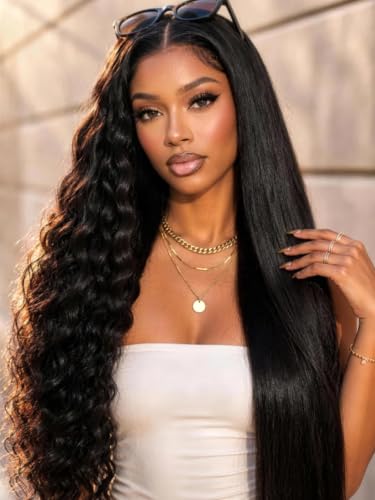 UNICE Bye Bye Slip 2-in-1 Straight to Water Wave Human Hair Wig 18 Inch