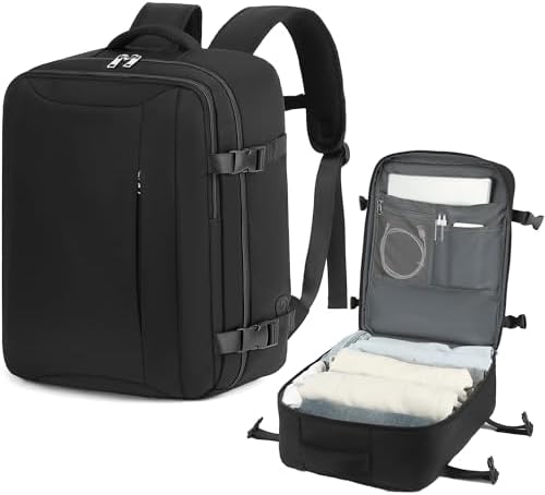 WANDF Handbagagerugzak 45x36x20cm voor Easyjet Airlines, handbagagetas voor onder de stoel met USB-oplaadpoort, 15.6 inch laptoprugzak voor mannen en vrouwen (grijs