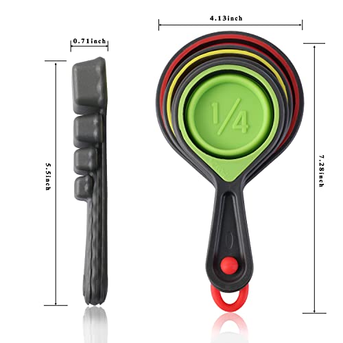 Collapsible Colander Set - 2 Pc Strainer Plus Food Grade Silicone Measuring Cups And Spoons - Pasta Strainer For Draining, Vegetables, Fruits 1 Medium 4-Quart & 1 Small 2-Quart - Home Essentials #TOP6