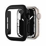 Tempered Glass Case for iWatch Ultra 3/2/Ultra 49mm, Hard PC Screen Protector Full Cover,Black