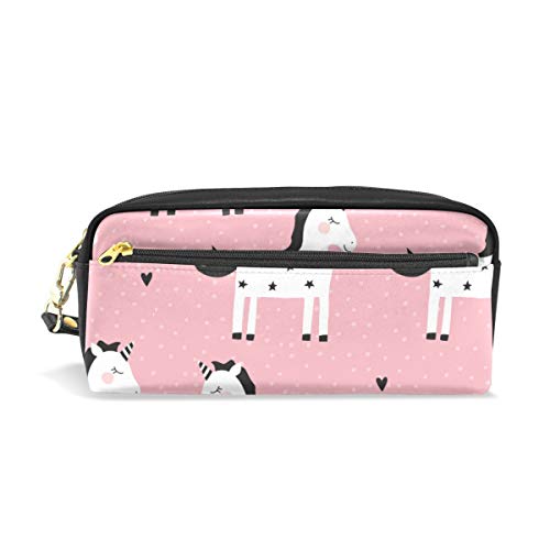 Preisvergleich Produktbild Beutel Geldbörse Reißverschluss Neuheit Kosmetische Make-up Tasche Stift Briefpapier Tasche Herz Einhorn Pink für Student Boy Girl Pencil Case