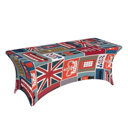 Nappe rectangulaire élastique motif Angleterre grande table - 3