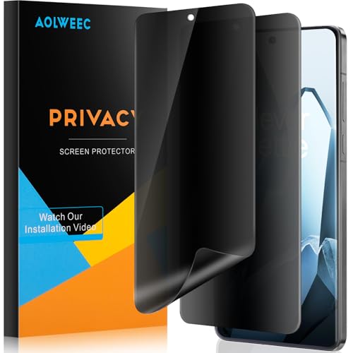 AOLWEEC [2 Pack] OnePlus 13 Privacy Screen Protector, Case Friendly, Anti-Spy, Ultrasonic Fingerprint Support, Full Adhesive Flexible Film for OnePlus 13 5G - Bubble Free, Scratch Resistant