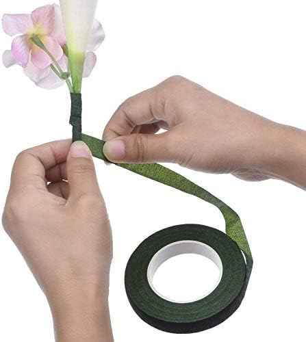 HAKACC Floral Tape Stem Wrap Florist Tape Green Tape for Bouquet Flowers,Pack of 6