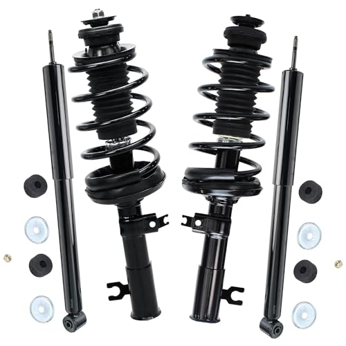 Image of Detroit Axle - Strut Shock for 2004-2011 Chevy Aveo Aveo5 2005-2008 Pontiac Wave 2009 2010 G3 2 Front Quick Install Ready Struts with Coil Spring Assembly 2 Rear Shock Absorbers Replacement