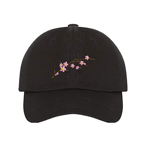 Cherry Blossom Baseball Cap - Unisex Hats (Black)