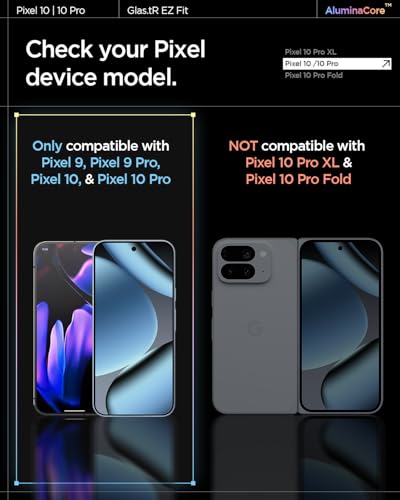 Spigen Glas.tR EZ Fit Screenprotector compatibel met Google Pixel 10, Pixel 10 Pro, Pixel 9, Pixel 9 Pro, 2 stuks, met sjabloon voor installatie, Case friendly, 9H Gehard Glas