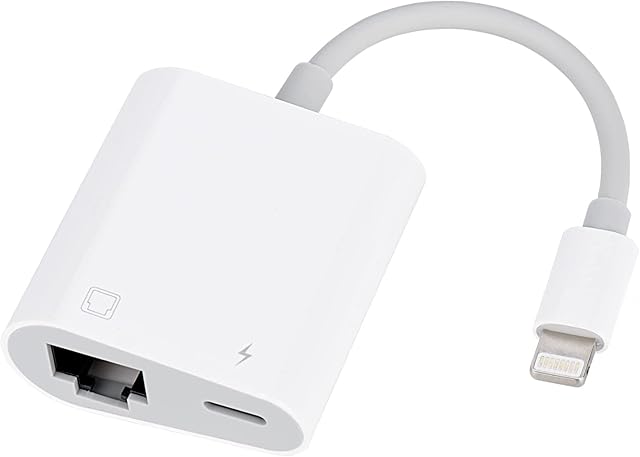 Lightning to Ethernet Adapter,[For Apple MFi Certified] 2 in 1 RJ45 Ethernet LAN Network Adapter with Charging Port for Phone,Pad 10/100Mbps High Speed,Plug and Play