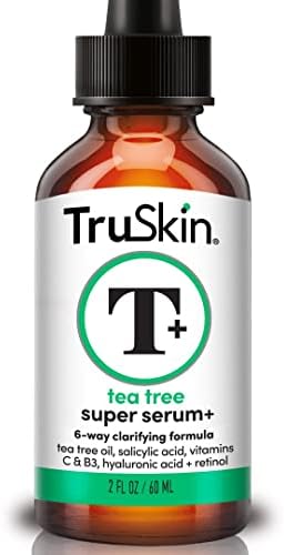 TruSkin Tea Tree Super Serum for Face –Clarifying Facial Serum with Tea Tree Oil, Salicylic Acid, Hyaluronic Acid and Niacinamide – Skin Care Made to Unclog Pores & Soothe Unhappy Skin, 2 fl oz