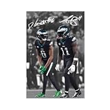 FONUHUOLIAN Sports Poster AJ Brown & Devonta Smith Canvas Poster Wall Art Decor Print Picture Paintings for Living Room Bedroom Decoration Unframed Print 12" L X 18" W