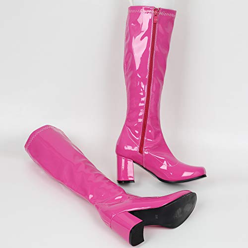 Image of JiaLuoWei GOGO Boots for Women, Knee High Boots, PU Leather Zip Ladies Party Dance Shoes