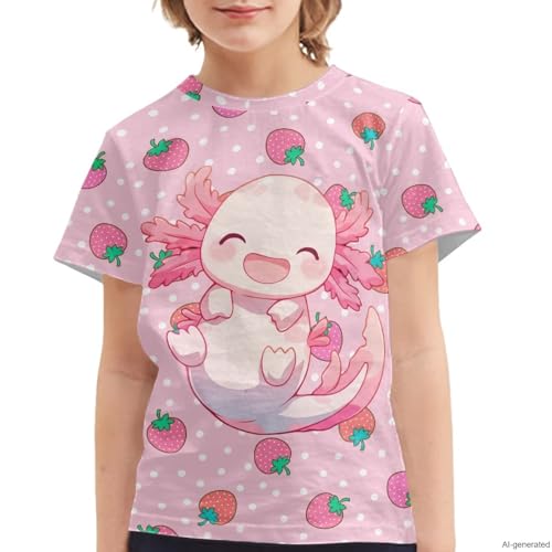 Image of WELLFLYHOM Kids Tshirts Girls Boys Short Sleeve Crewneck Tees Shirts Casual Sport Pullover Tops Size 3-16 Years