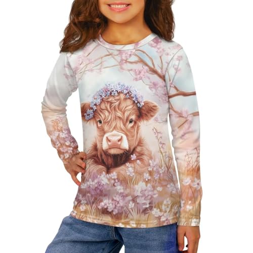 Image of Uourmeti Girls Graphic Tees Long Sleeve T Shirts for Teens Casual Tshirts Junior Sportswear Fall Tops