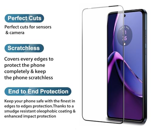 Image of JGD PRODUCTS Original Premium Hd Curved Edges Tempered Glass For Moto G52 4G, G71S, G72, G81 5G, G84, Moto Edge 30 5G With Edge To Edge Coverage And Easy Installation Kit