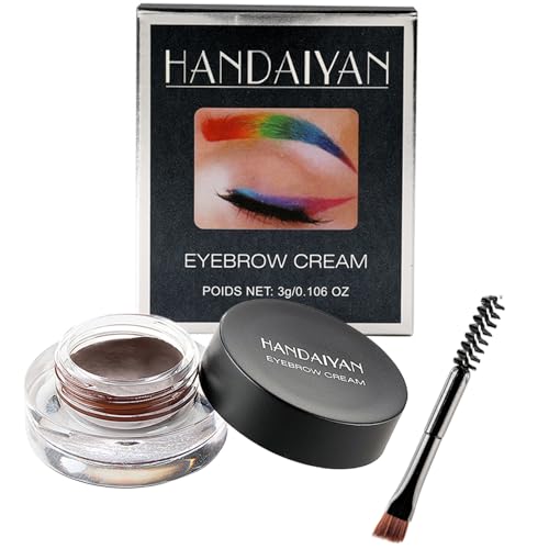 Pommade à sourcils - Gel imperméable à l'eau - Avec pinceau - Longue durée - Pour sourcils denses et naturels - 2