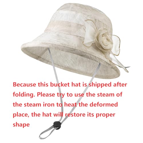 Sombrero de mujer estilo bowler con ala ancha plegable miniatura 2