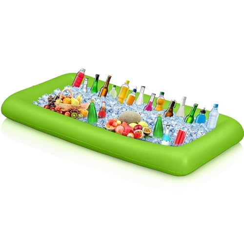 Aufblasbare Buffet Eiswürfelschale Bar für Poolpartys,Aufblasbarer Getränkehalter,Pool Getränkehalter Schwimmend,Für Str...