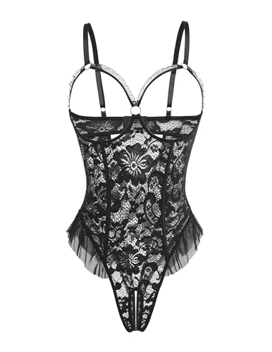 Image of Avidlove Women One Piece Lingerie Sexy Lace Babydoll Mini Bodysuit