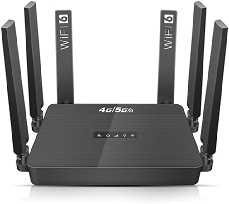 Router komórkowy 4G/5G LTE z gniazdem na kartę SIM i baterię, Wi-Fi 6 dla 32 urządzeń, wersja europejska.
