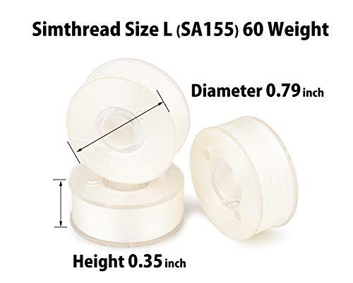 Simthread 25 piezas hilo blanco preenvuelto tamaño L para bordado miniatura 3