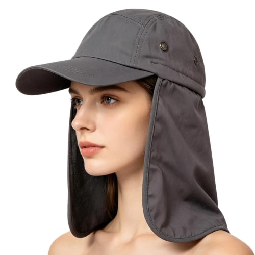 Sombrero con protección de cuello y | Secado rápido UPF 50+ y absorción del sudor | Sombrero plegable de protección contra el sol | Para Hombres y Mujeres Senderismo Ciclismo Vacaciones Playa