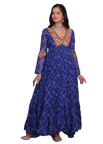 Costume Navratri indien pour femme ensemble traditionnel imprimé Bandhani