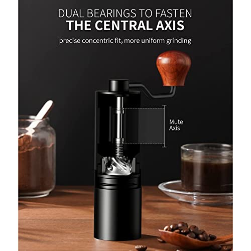 FGHJQ Manuelle Kaffeemühle mit konischem Grat aus Stahl, tragbare Hand-Kaffeemühle für Büro, Zuhause, Camping – Bild 5
