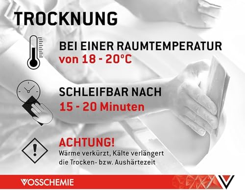 Vosschemie Feinspachtel 500g styrolfrei 2K Polyesterspachtel für verschiedene Materialien