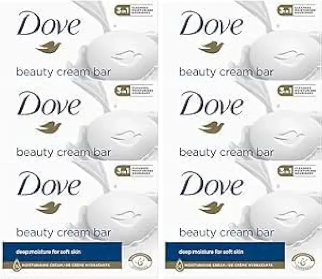 Dove Soap: 6-Pack Original Beauty Cream Bar for Normal & Sensitive Skin