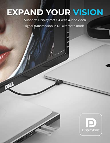 Sabrent Thunderbolt 3 [Certified] Usb Type C Cable | Up To 40 Gbps | Supports 100W [5A, 20V] Charging | E Mark Chip | [7.8"/ 20 Cm Long] In Black [Cb-T320] #TOP4