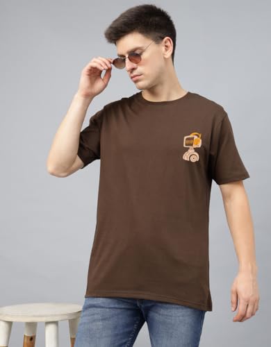 Image of Veirdo Men's T-Shirt Regular Fit Round Neck Pure Cotton Half Sleeve Graphics Printed T-Shirt Different Size Range S to 2XL