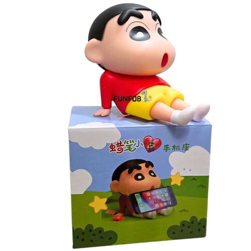 Image of FUNFOB Shinchan Action Figure | Shin chan Figurine Cartoon Figures Toys for Boys & Girls PVC Multicolour (Shinchan Mobile H with Box (Red))