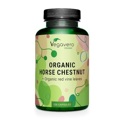 Vegavero Organic Horse Chestnut Extract | with Red Vines & Acerola Cherry | 120 Capsules | NO Additives | Circulation & Varicose Veins Support | Aesculus Hippocastanum | Vegan