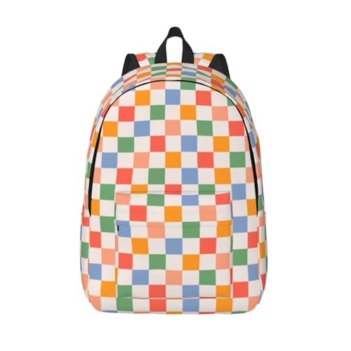 Gvgoagl Retro Vintage 60S 70S Checkered Backpack For Girls Boys Women Lightweight Canvas Bookbag Casual Daypack For Travel Outdoor Camping cover