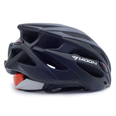 Moon Fahrradhelm mit 21 Belüftungsschlitzen, PC/EPS, Schwarz Sport & Freizeit